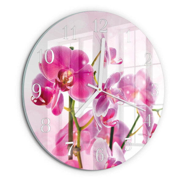 Kerek fali üvegóra Orchidea