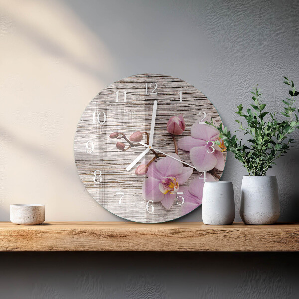 Kerek fali üvegóra Orchidea