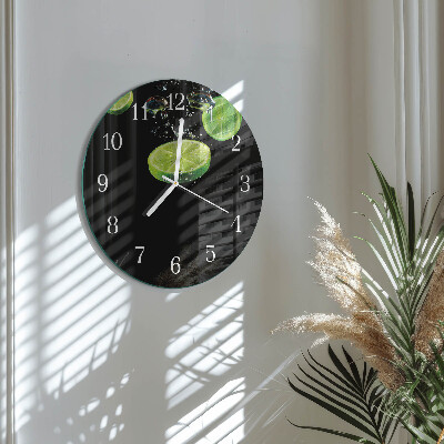 Kerek fali üvegóra Lime