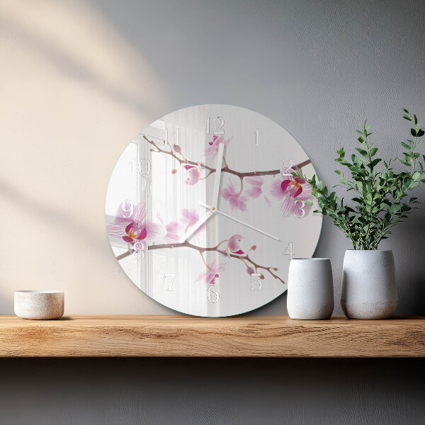 Kerek fali üvegóra Orchidea
