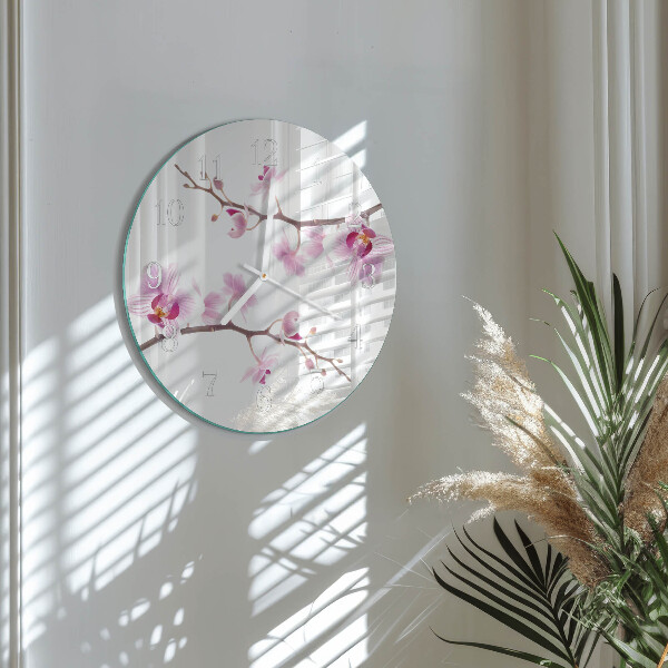 Kerek fali üvegóra Orchidea