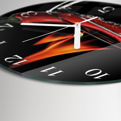 Kerek fali üvegóra Chili tűz