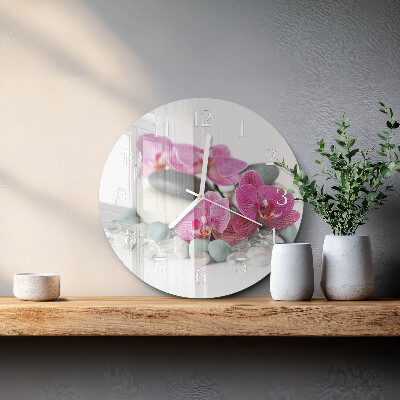 Kerek fali üvegóra Orchideák