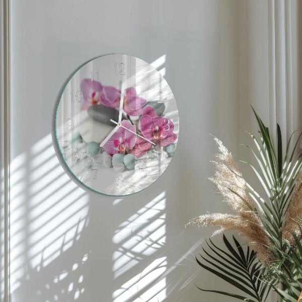 Kerek fali üvegóra Orchideák