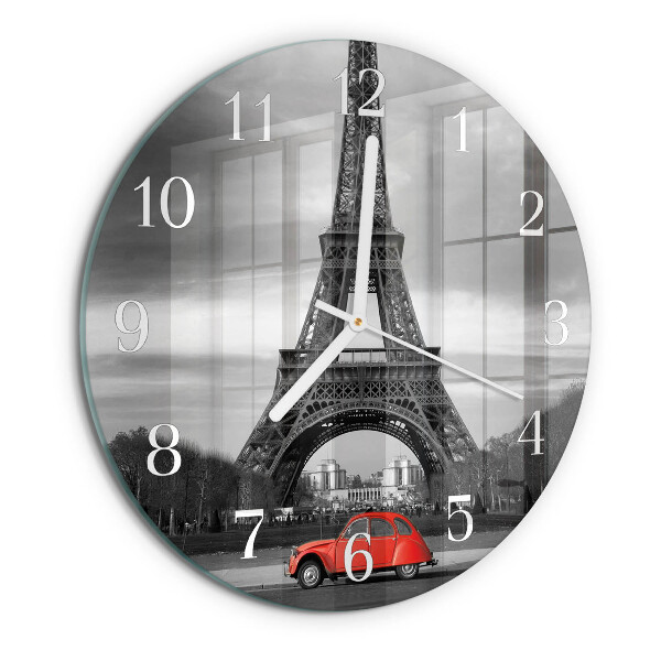Kerek fali üvegóra Eiffel-torony autó