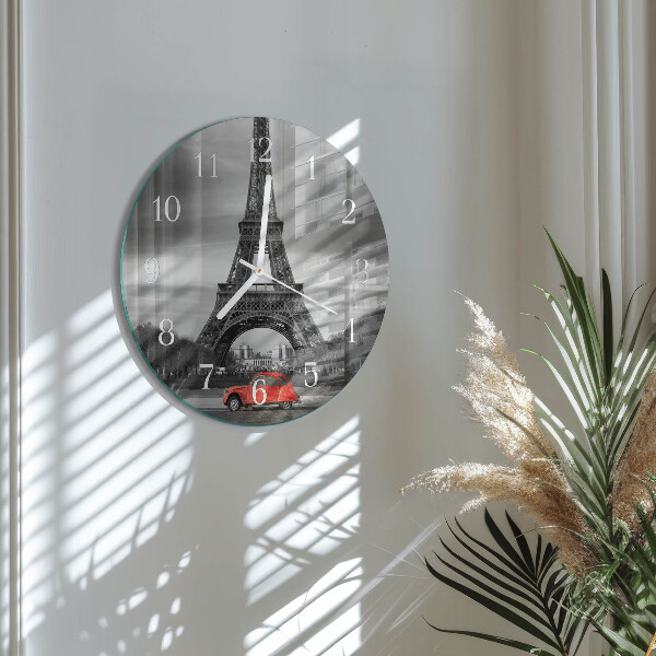 Kerek fali üvegóra Eiffel-torony autó