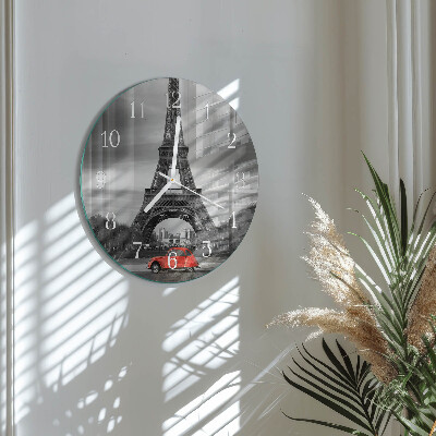 Kerek fali üvegóra Eiffel-torony autó