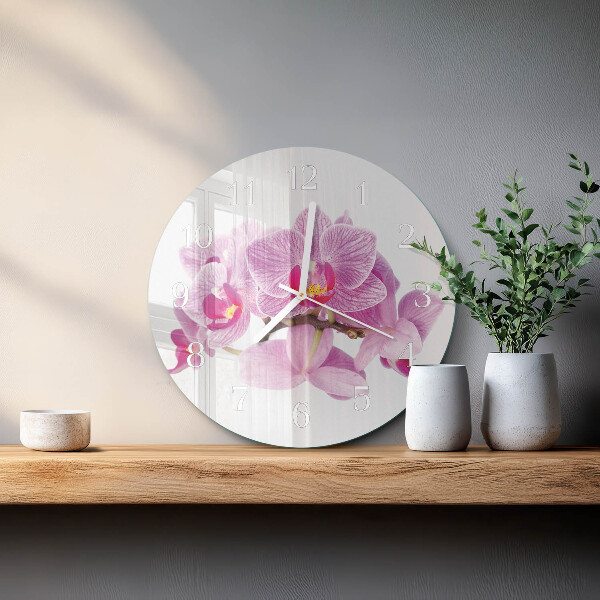 Kerek fali üvegóra Orchideák
