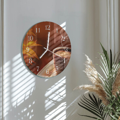 Kerek fali üvegóra Kávé