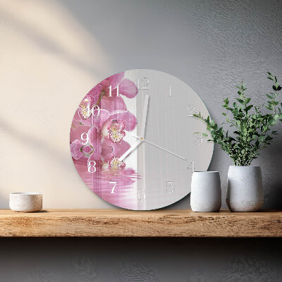 Kerek fali üvegóra Orchidea