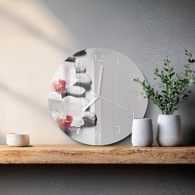 Kerek fali üvegóra Orchidea kövek