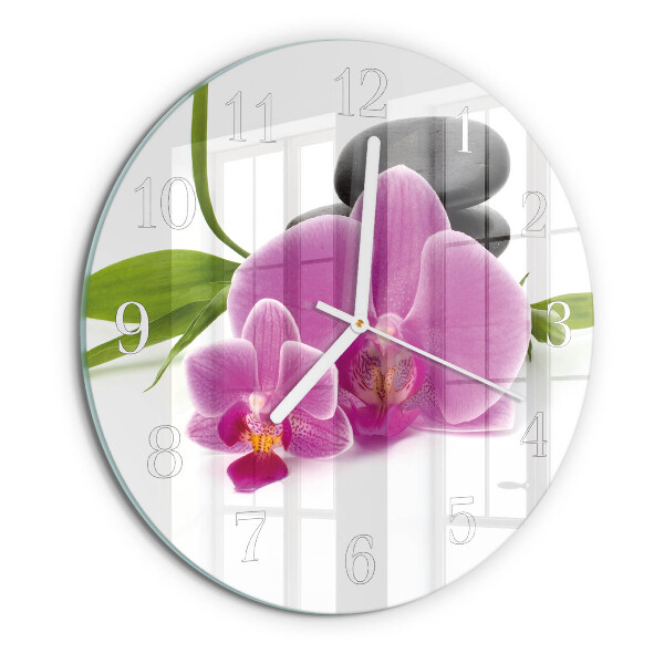 Kerek fali üvegóra Orchidea