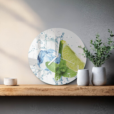 Kerek fali üvegóra Lime és menta