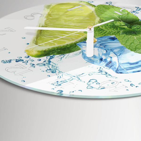 Kerek fali üvegóra Lime és menta