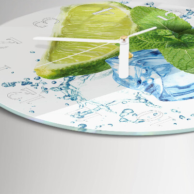 Kerek fali üvegóra Lime és menta