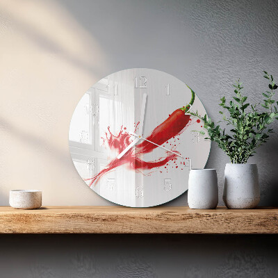 Kerek fali üvegóra Chili paprika