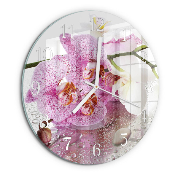 Kerek fali üvegóra Orchidea