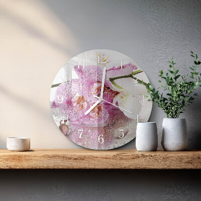 Kerek fali üvegóra Orchidea