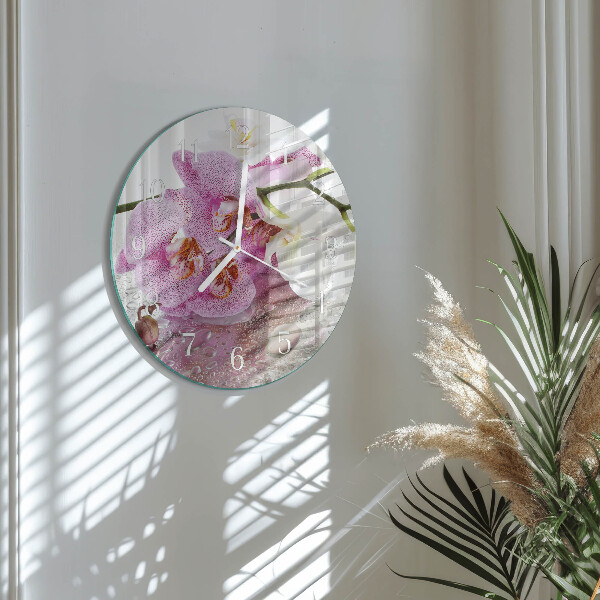 Kerek fali üvegóra Orchidea