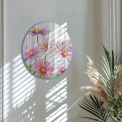 Kerek fali üvegóra Virágok