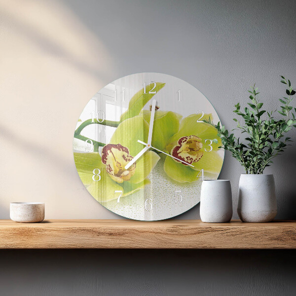 Kerek fali üvegóra Orchidea