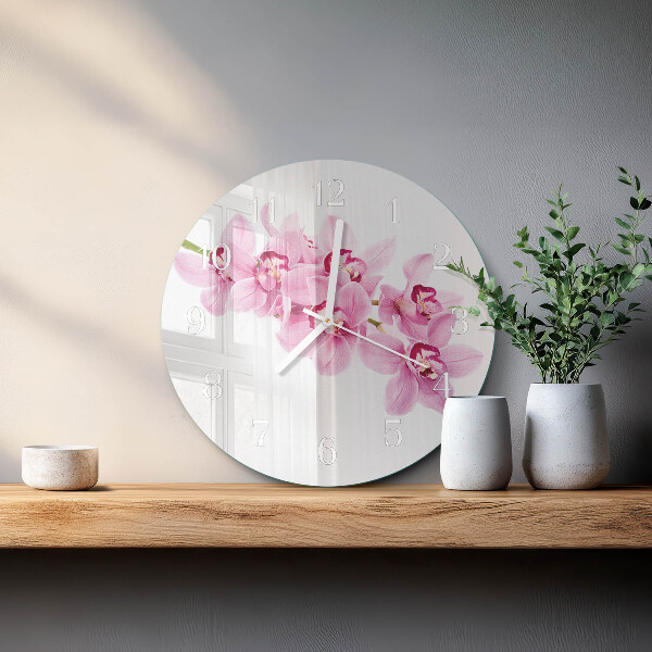 Kerek fali üvegóra Orchidea