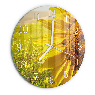 Kerek fali üvegóra Napraforgó