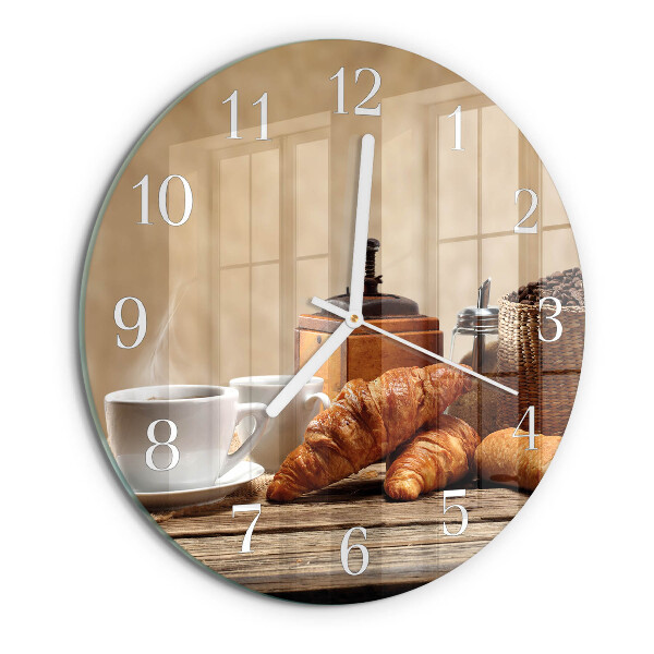 Kerek fali üvegóra Croissant-ok