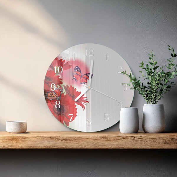 Kerek fali üvegóra Gerbera