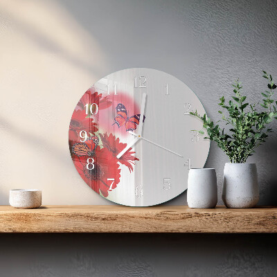 Kerek fali üvegóra Gerbera