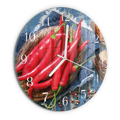 Kerek fali üvegóra Chili paprika