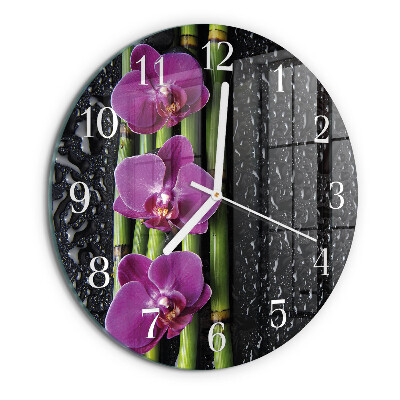 Kerek fali üvegóra Orchidea