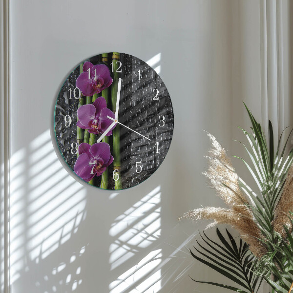 Kerek fali üvegóra Orchidea