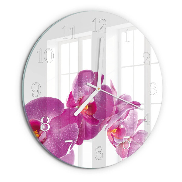 Kerek fali üvegóra Orchidea