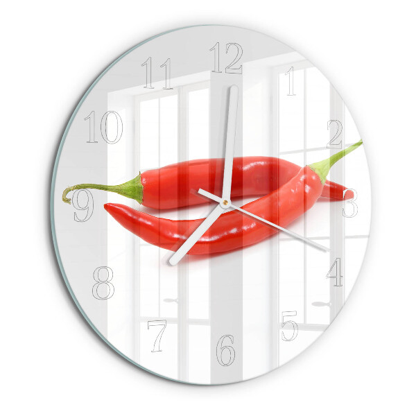 Kerek fali üvegóra Chili paprika