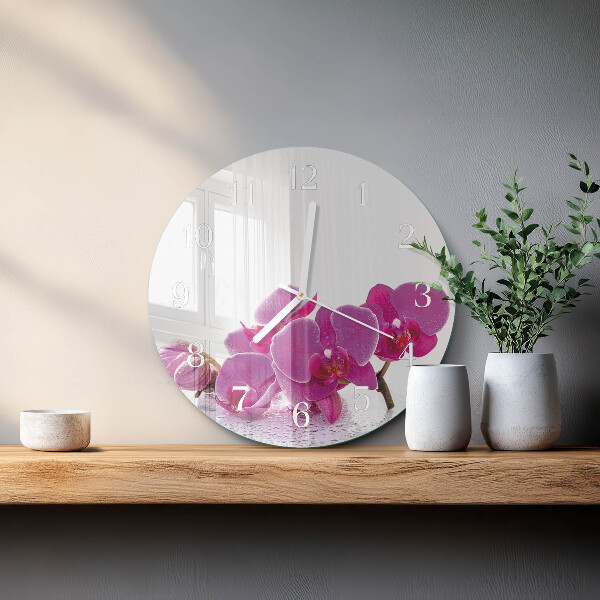 Kerek fali üvegóra Orchidea