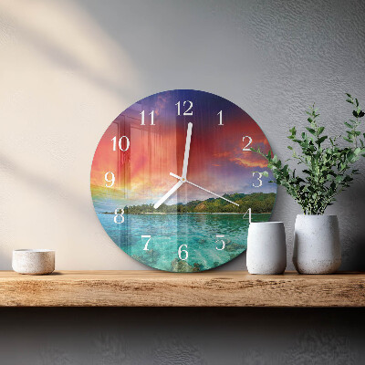 Kerek fali üvegóra Táj