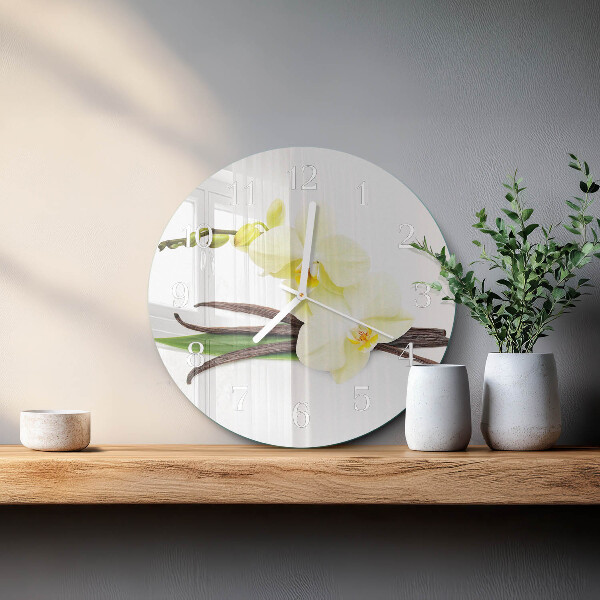 Kerek fali üvegóra Vanília orchidea