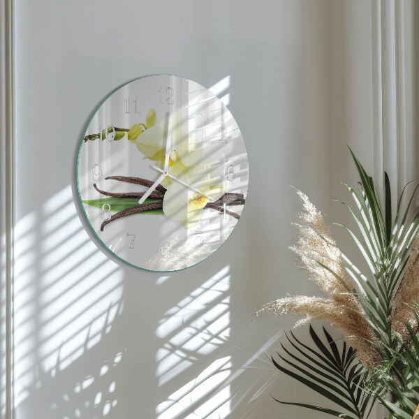 Kerek fali üvegóra Vanília orchidea