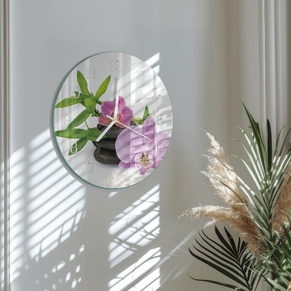 Kerek fali üvegóra Orchidea