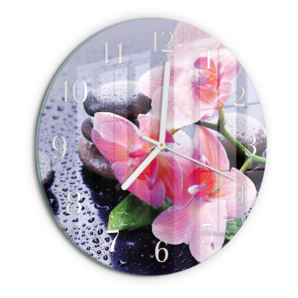 Kerek fali üvegóra Orchidea