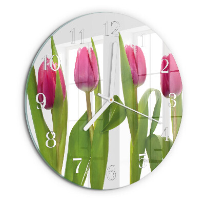 Kerek fali üvegóra Tulipánok