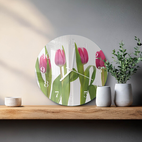 Kerek fali üvegóra Tulipánok