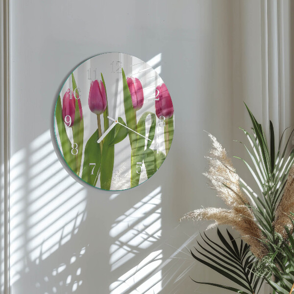 Kerek fali üvegóra Tulipánok