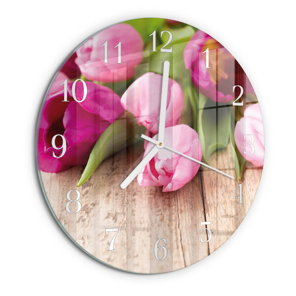 Kerek fali üvegóra Tulipánok