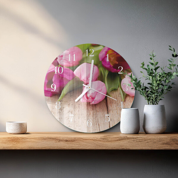 Kerek fali üvegóra Tulipánok