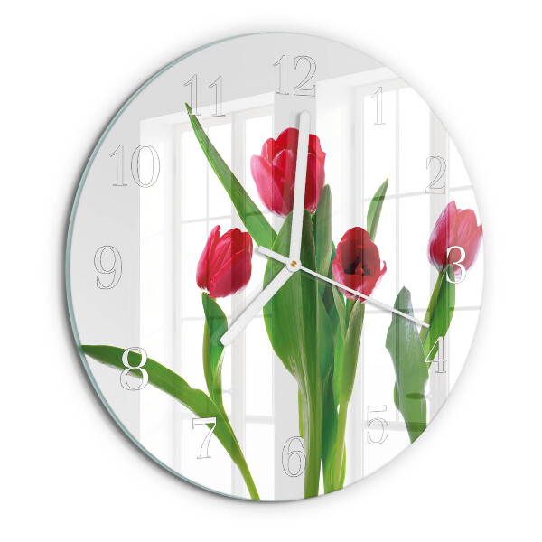 Kerek fali üvegóra Tulipánok