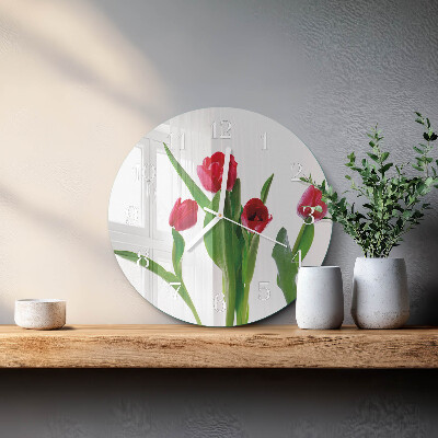 Kerek fali üvegóra Tulipánok