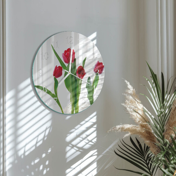 Kerek fali üvegóra Tulipánok