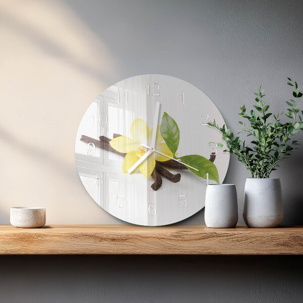 Kerek fali üvegóra Vanília orchidea
